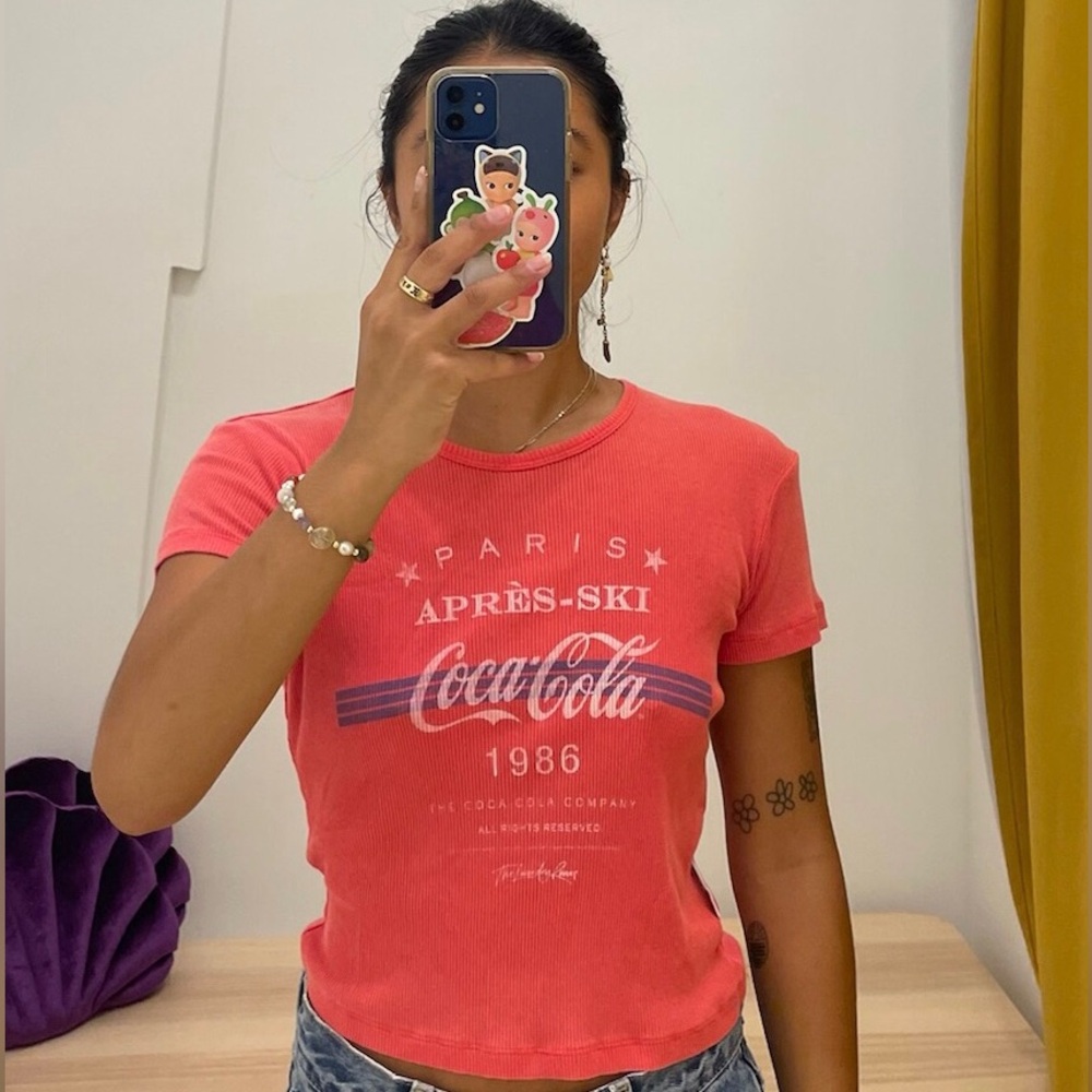 Vintage-washed red baby tee